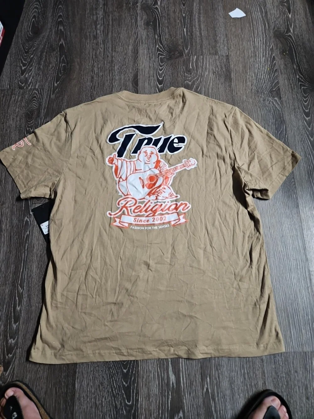 True Religion Tan Graphic Logo Short-Sleeve Tee